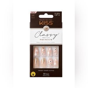 Kiss Classy Nails Premium - Nude and White Floral